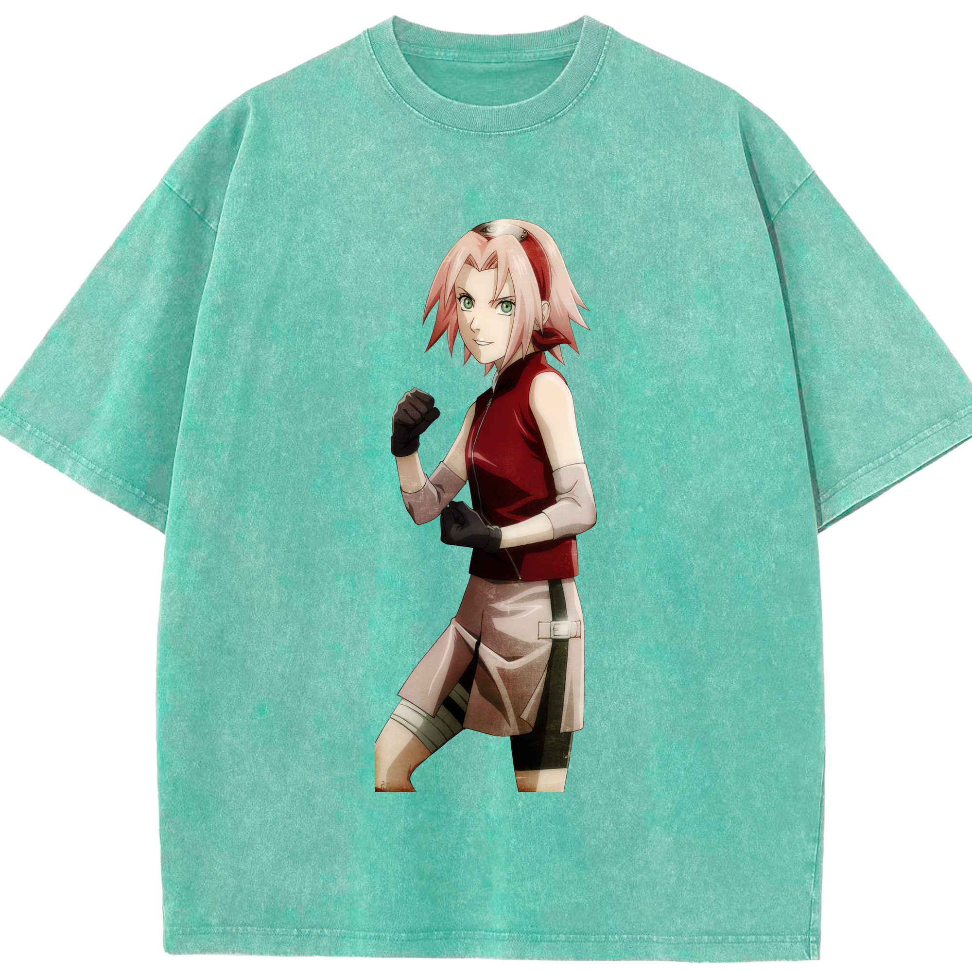 （画像用） NARUTO -ナルト- 春野サクラ Haruno Sakura 綿100% ヴィンテージ風 半袖Tシャツ（フロントプリント）